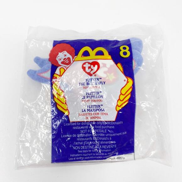 TY Vintage 2000 Butterfly Flitter Mcdonald's Happy Meal Toy New In Bag - Picture 6 of 6